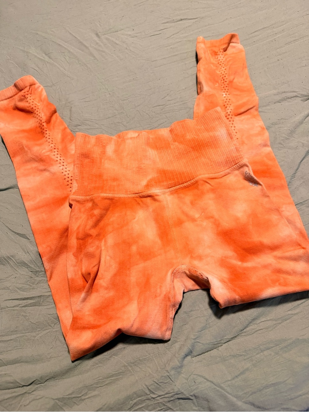 Free People Orange Tie-Dye High-Rise Leggings